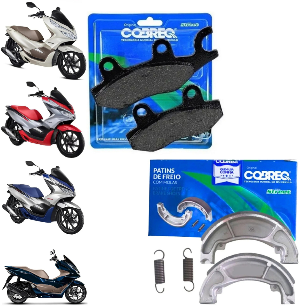 Kit Lona Patim Freio + Pastilha Dianteira PCX 160 2022 2023 2024 2025 COM FREIO CBS e SEM ABS Cobreq Kit Lona Patim Freio + Pastilha Dianteira PCX 160 2022 2023 2024 2025 COM FREIO CBS e SEM ABS Cobreq