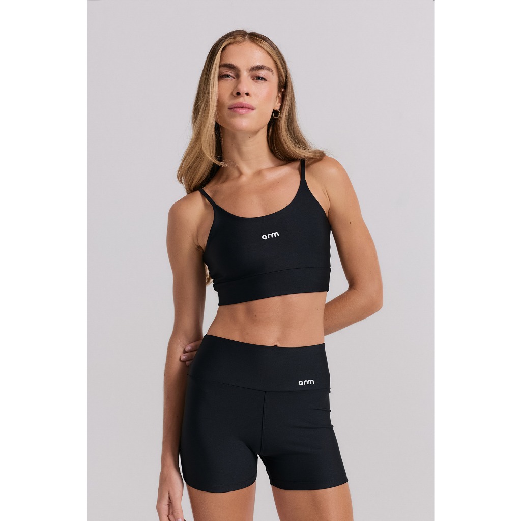 Conjunto Feminino Fitness Top Alça + Short Básico Zero Transparência Conjunto Feminino Fitness Top Alça + Short Básico Zero Transparência