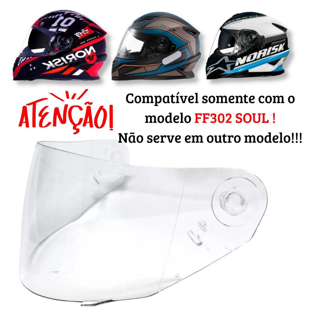 Viseira P/ Capacete Norisk FF302 Soul 2.2mm Polivisor
