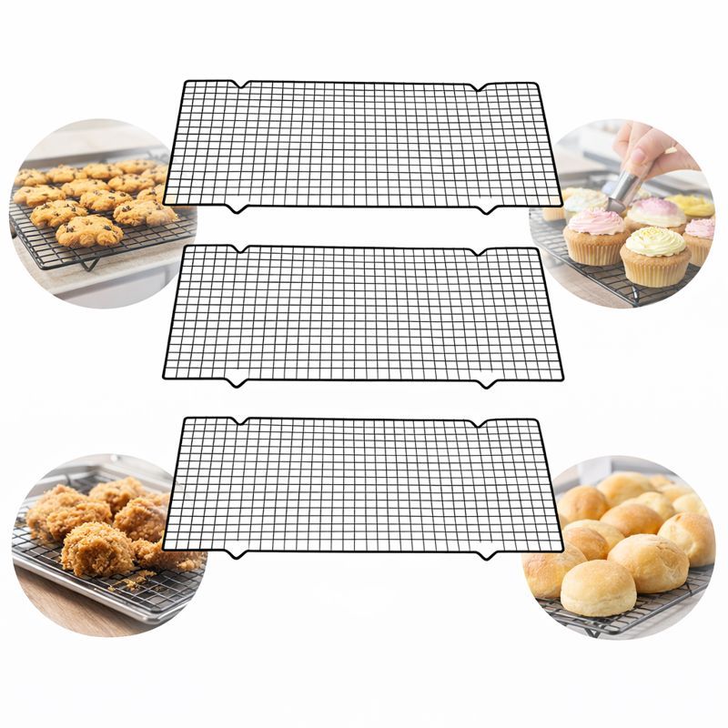 Kit 3 Grade P/ Resfriar Bolos Doces Antiaderente Confeitaria Kit 3 Grade P/ Resfriar Bolos Doces Antiaderente Confeitaria