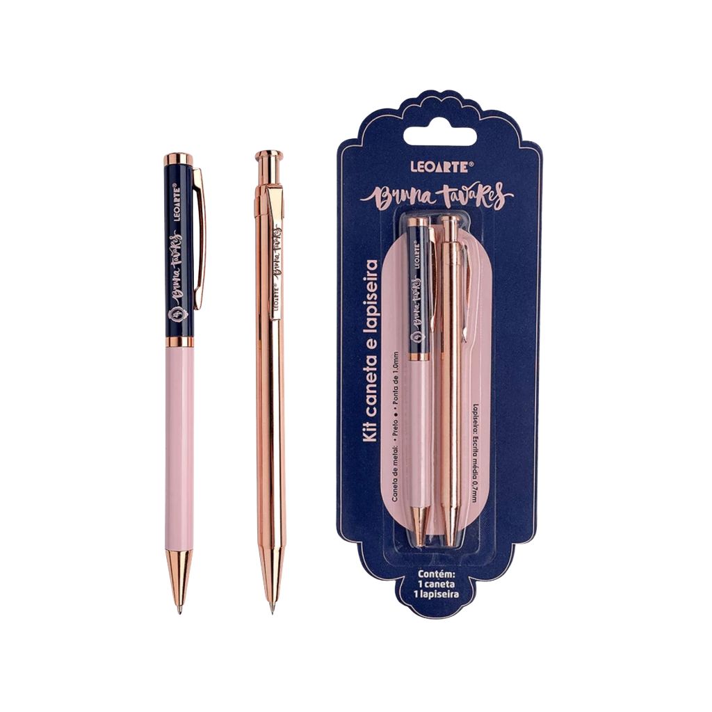 Kit Office Bruna Tavares Blister com 1 Caneta e 1 Lapiseira LeoArte Leonora Papelaria Criativa Kit Office Bruna Tavares Blister com 1 Caneta e 1 Lapiseira LeoArte Leonora Papelaria Criativa