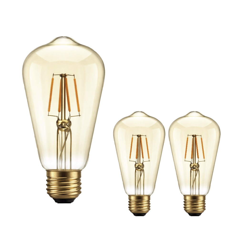 Kit 3 Filamento led 4w st64 E27 2200k Bivolt lampada Vintage Retro Kit 3 Filamento led 4w st64 E27 2200k Bivolt lampada Vintage Retro