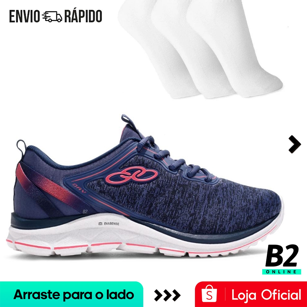 Tênis Olympikus Day Feminino + 3 Pares de Meias Tênis Olympikus Day Feminino + 3 Pares de Meias
