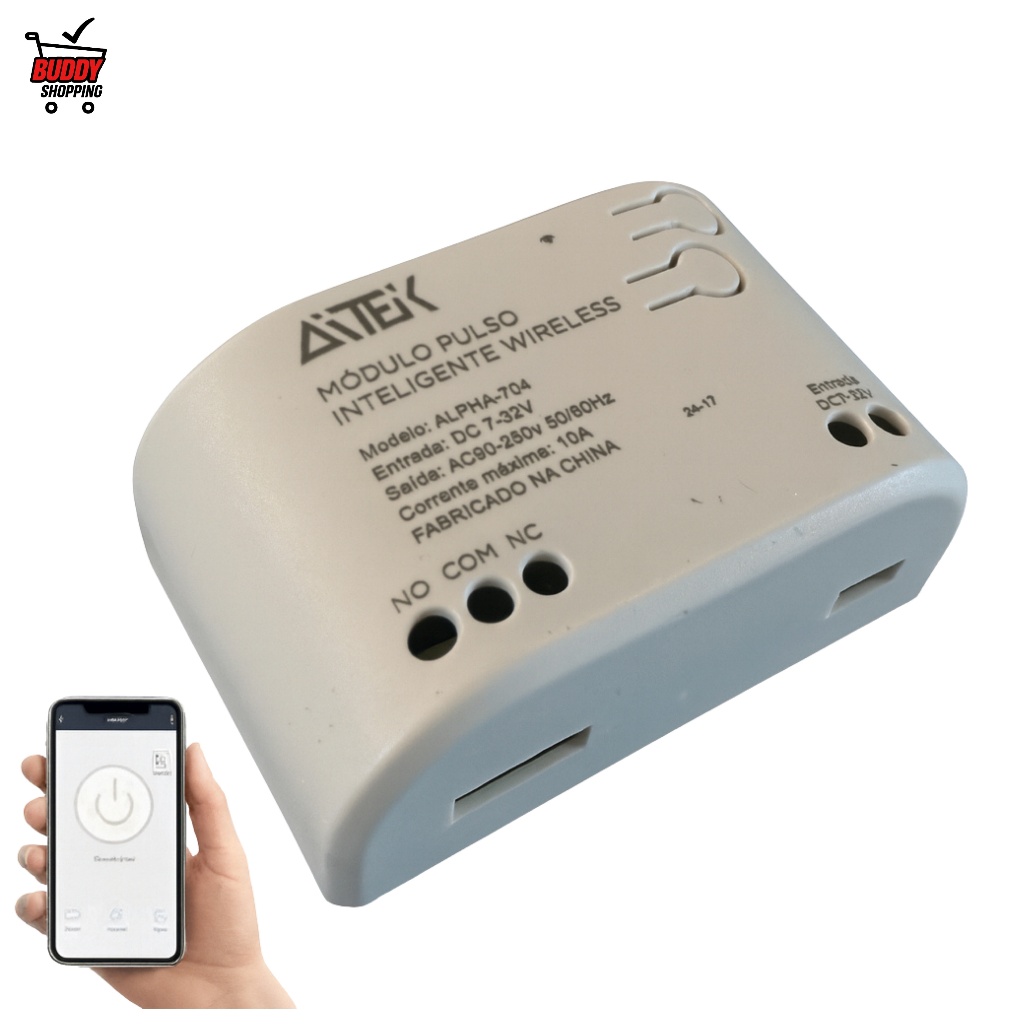 MÓDULO INTELIGENTE PARA PORTÃO ALPHA-704 AITEK | Wi-Fi Tuya App Alexa Google MÓDULO INTELIGENTE PARA PORTÃO ALPHA-704 AITEK | Wi-Fi Tuya App Alexa Google