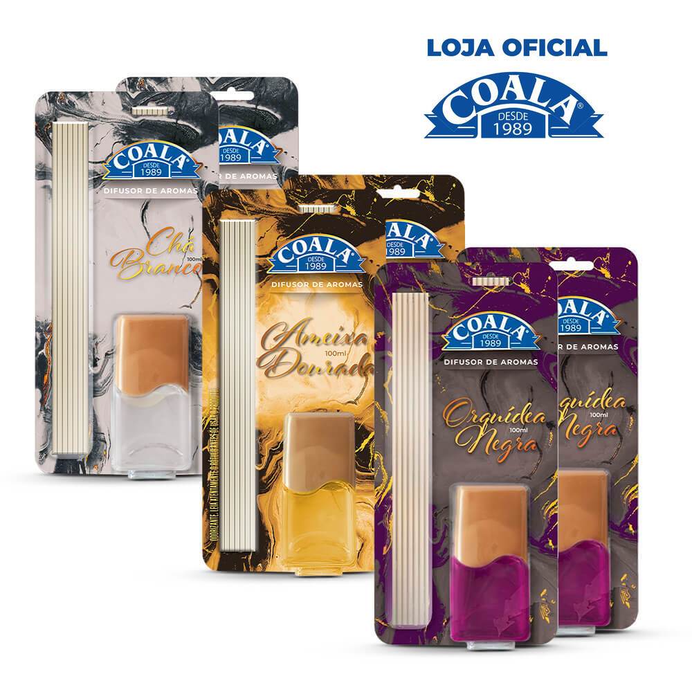 Kit Coala Difusores de Aromas Chá Branco + Orquídea Negra + Ameixa Dourada Kit Coala Difusores de Aromas Chá Branco + Orquídea Negra + Ameixa Dourada