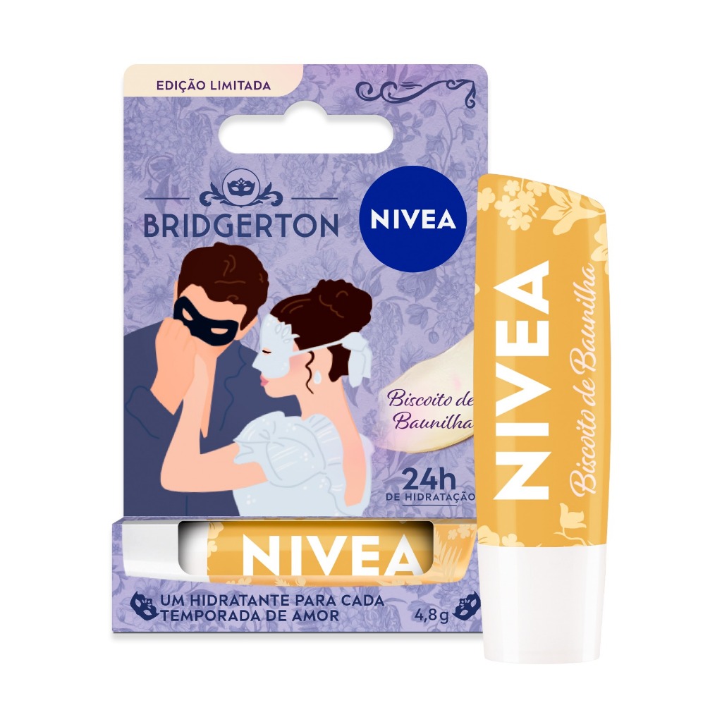 NIVEA Hidratante Labial Biscoito de Baunilha Edição Limitada Bridgerton 4,8g NIVEA Hidratante Labial Biscoito de Baunilha Edição Limitada Bridgerton 4,8g