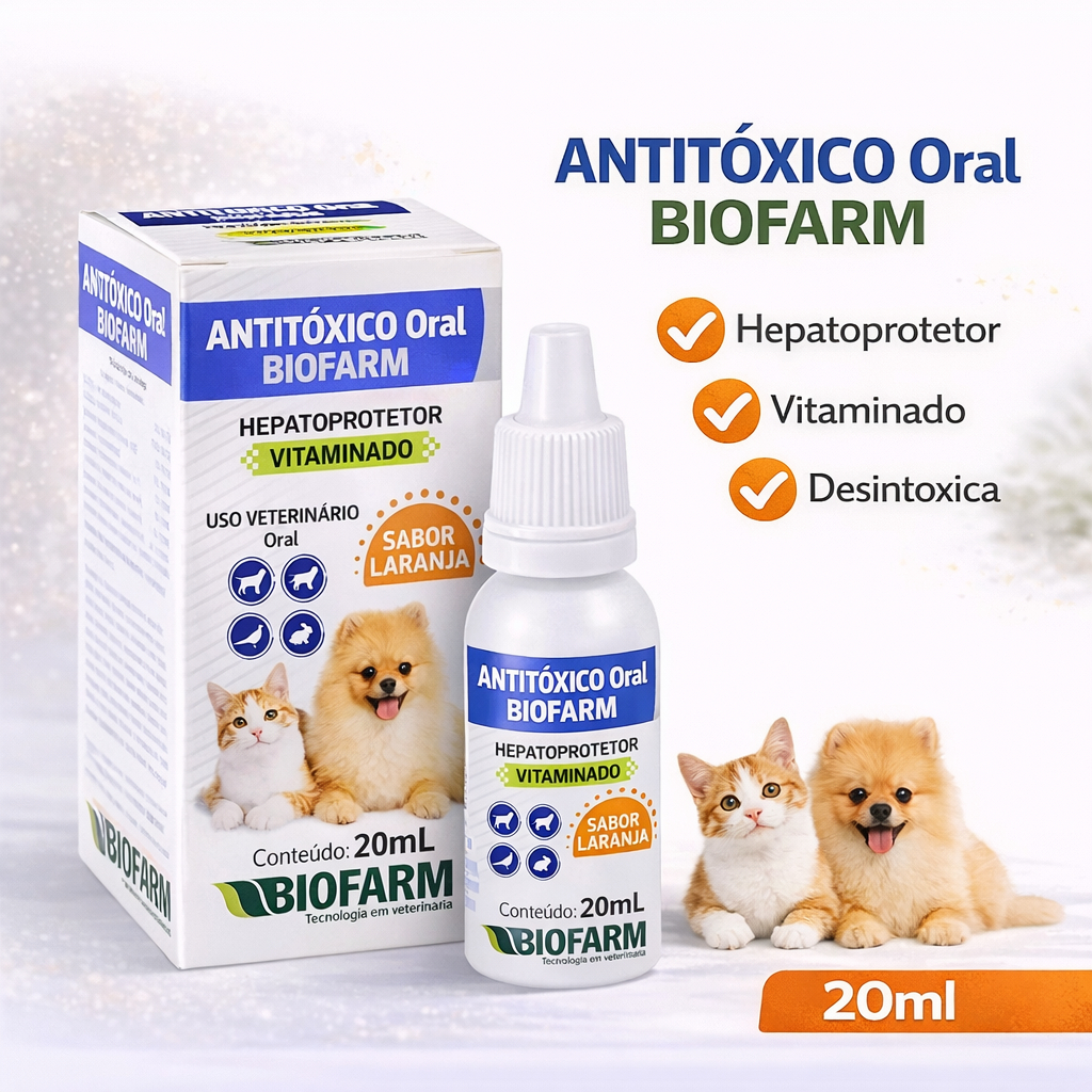 Antitóxico Oral Biofarm Hepatoprotetor Sabor Laranja 20ml Antitóxico Oral Biofarm Hepatoprotetor Sabor Laranja 20ml