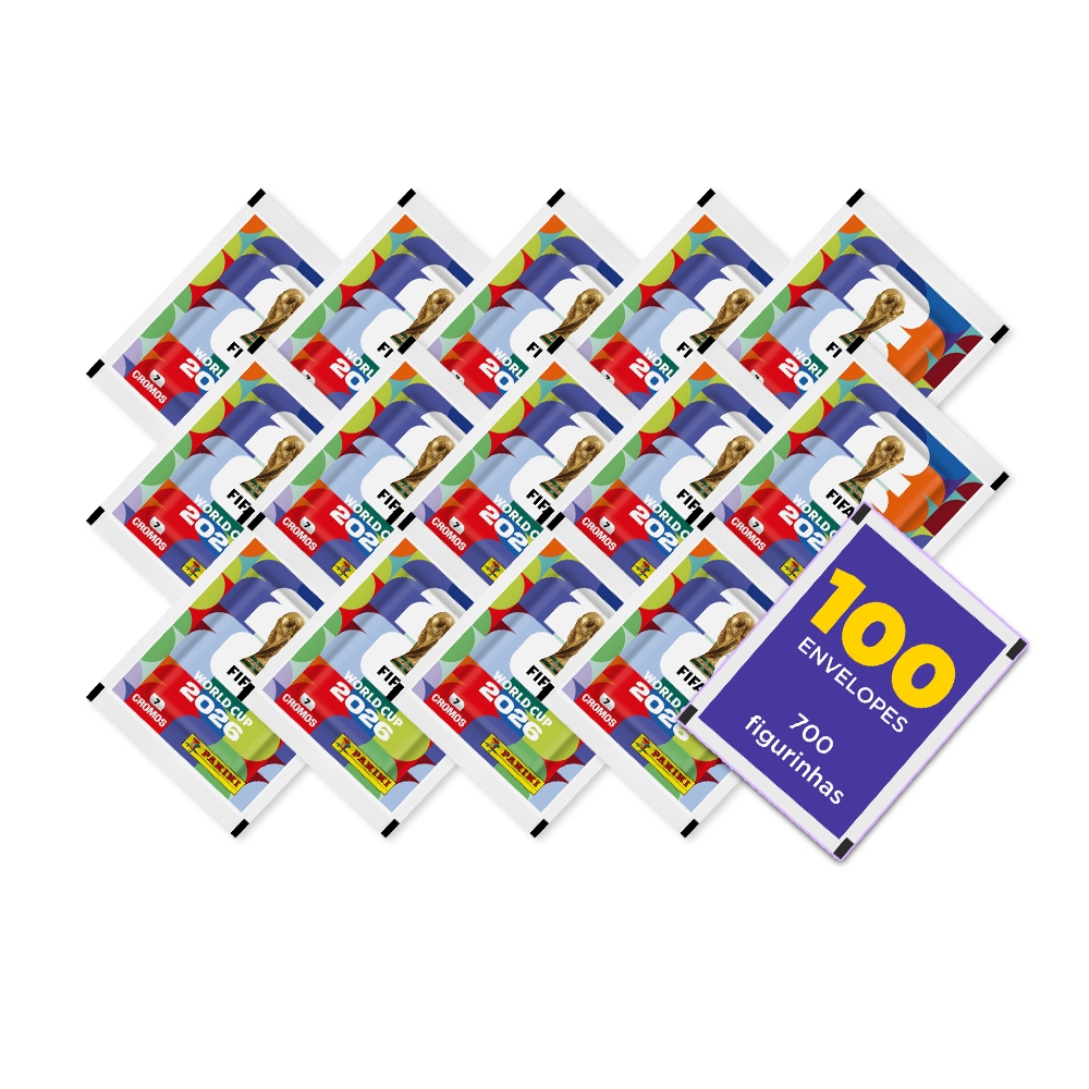 100 Envelopes (700 Figurinhas) Copa do Mundo 2026 – Oficial Panini 100 Envelopes (700 Figurinhas) Copa do Mundo 2026 – Oficial Panini