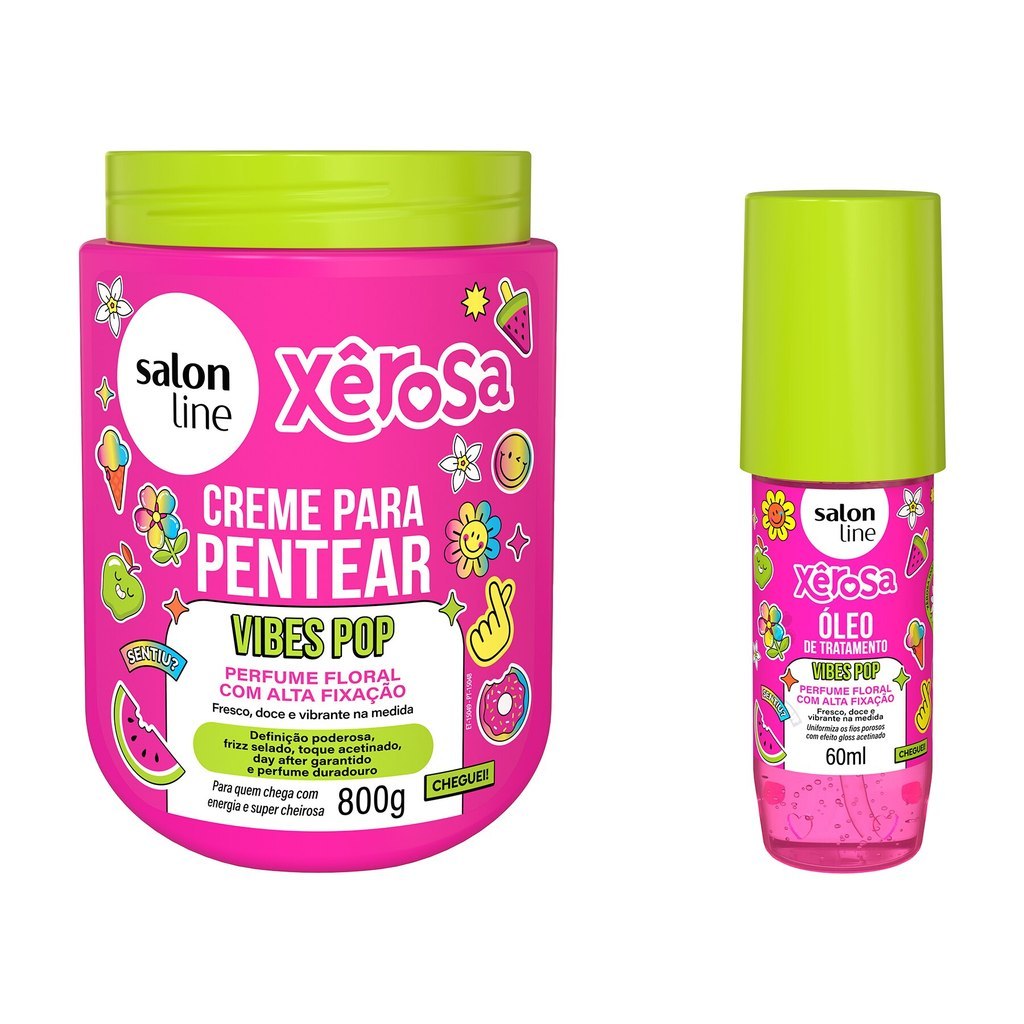 Kit Creme para Pentear + Óleo de Tratamento Xêrosa Vibes Pop Kit Creme para Pentear + Óleo de Tratamento Xêrosa Vibes Pop