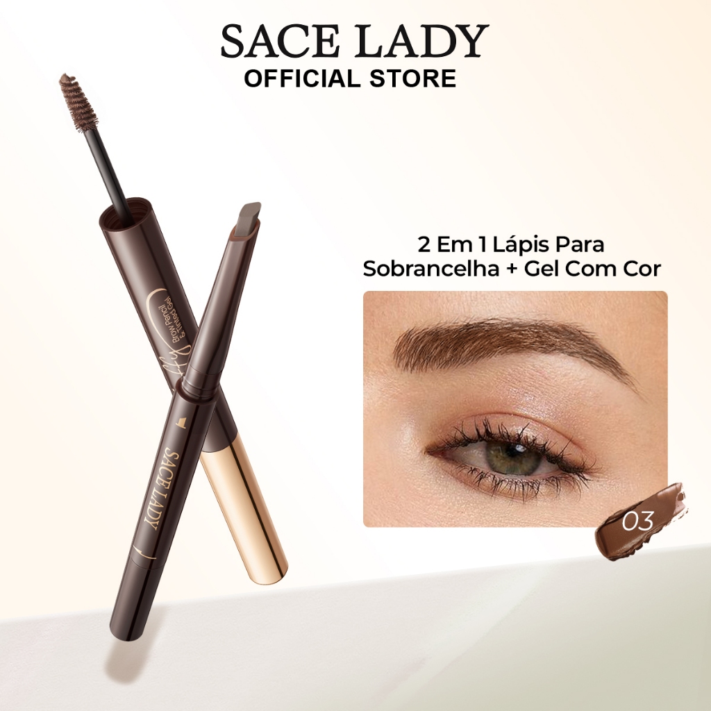 lapis para sobrancelha e gel com cor 2 em 1 SACE LADY À prova d’água e à prova de manchas lapis para sobrancelha e gel com cor 2 em 1 SACE LADY À prova d’água e à prova de manchas