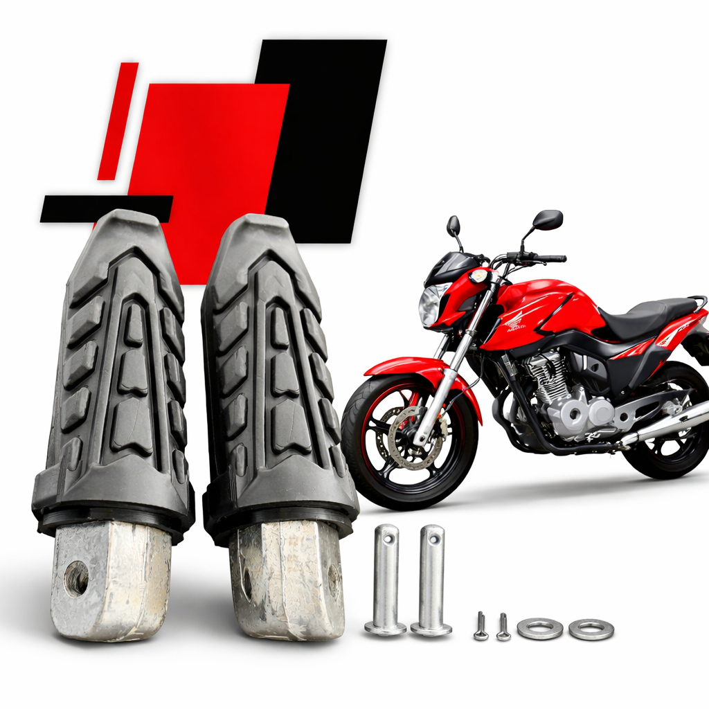 Pedaleira Traseira Honda CB Twister Titan Fan Start 160 Completa Reforçada Maciça Pedaleira Traseira Honda CB Twister Titan Fan Start 160 Completa Reforçada Maciça