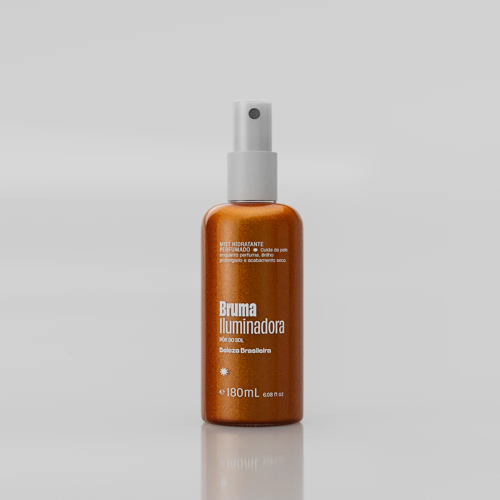 Bruma Iluminadora Corporal Pôr do Sol 180ml Body Splash Hidratante com Brilho Acobreado Efeito Bronze Bruma Iluminadora Corporal Pôr do Sol 180ml Body Splash Hidratante com Brilho Acobreado Efeito Bronze