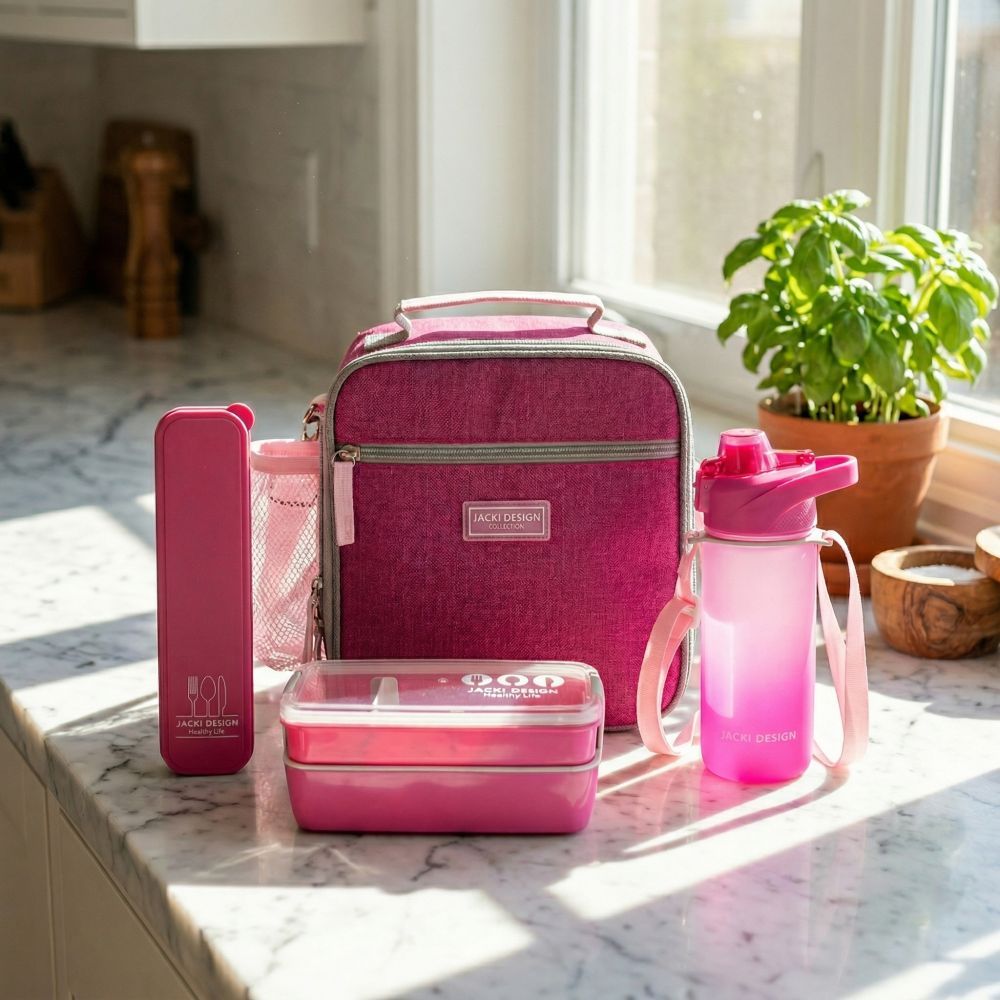 Kit Bolsa Térmica, Pote Marmita 750ml, Garrafa 550ml e Porta Talheres – Jacki Design Kit Bolsa Térmica, Pote Marmita 750ml, Garrafa 550ml e Porta Talheres – Jacki Design