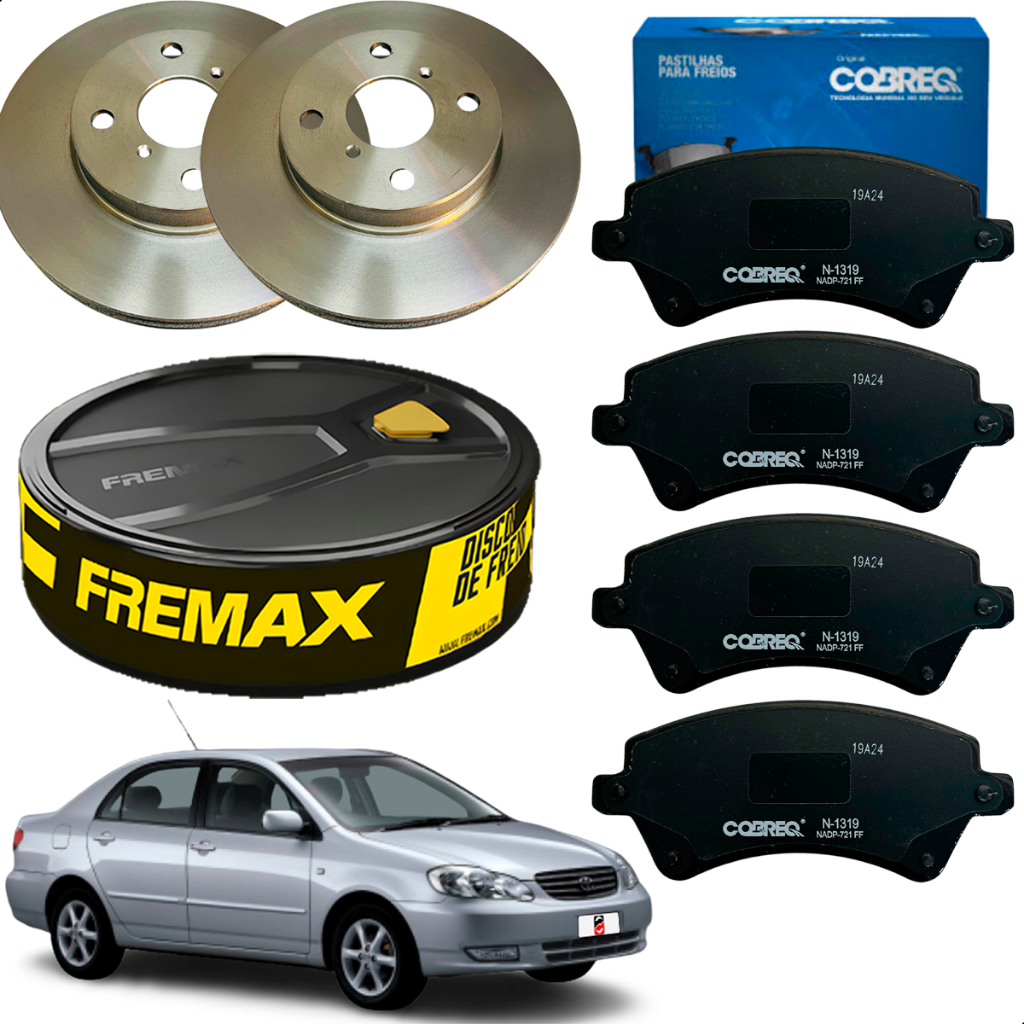 Kit Disco De Freio+ Pastilha Diant Corolla Xli 1.6 2007 2008