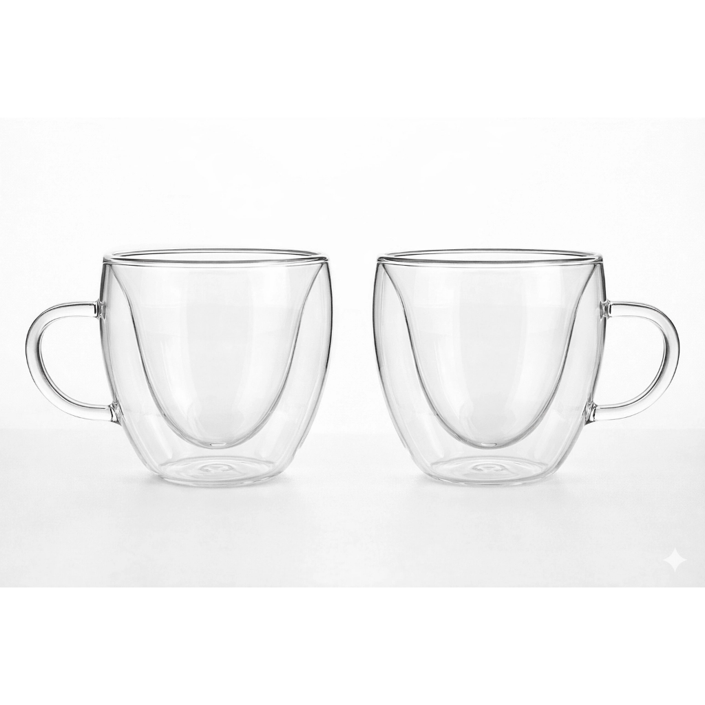 Conjunto de Xícaras de Parede Dupla de Vidro Borossilicato para Café 240ml 2 Peças – Vista Home Conjunto de Xícaras de Parede Dupla de Vidro Borossilicato para Café 240ml 2 Peças – Vista Home