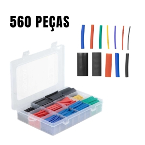 Kit 560 Peças Espaguete Isolante Termo Retrátil Colorido Com Estojo Vonder Kit 560 Peças Espaguete Isolante Termo Retrátil Colorido Com Estojo Vonder