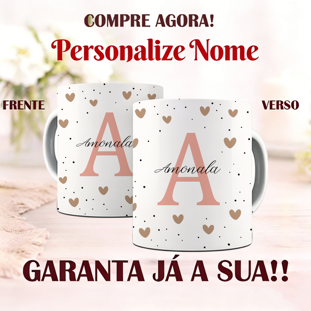 Caneca Personalizada Nome Letra Inicial – Presente Perfeito Feminino – Porcelana Premium Resistente Caneca Personalizada Nome Letra Inicial – Presente Perfeito Feminino – Porcelana Premium Resistente