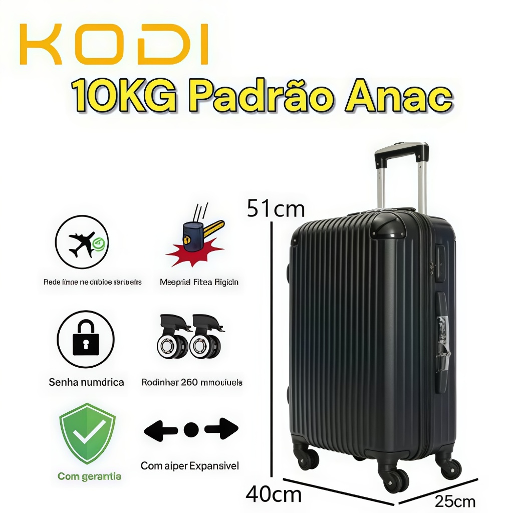 Malas De Viagem Rodinhas 360 Senha Mala Viagem Bordo Abs 9kg-10kg Rodinhas 360 Design Premium -2401 Malas De Viagem Rodinhas 360 Senha Mala Viagem Bordo Abs 9kg-10kg Rodinhas 360 Design Premium -2401