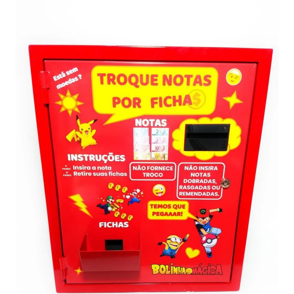 Máquina de Fichas Para Máquina De Bolinha Vending Machine Troca Fichas Aceita Cédula Máquina de Fichas Para Máquina De Bolinha Vending Machine Troca Fichas Aceita Cédula