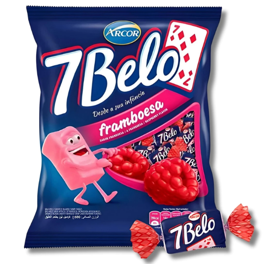 Bala 7 Belo Sabor Framboesa 500g Arcor Doce Para Festa e Lembrancinha Bala 7 Belo Sabor Framboesa 500g Arcor Doce Para Festa e Lembrancinha