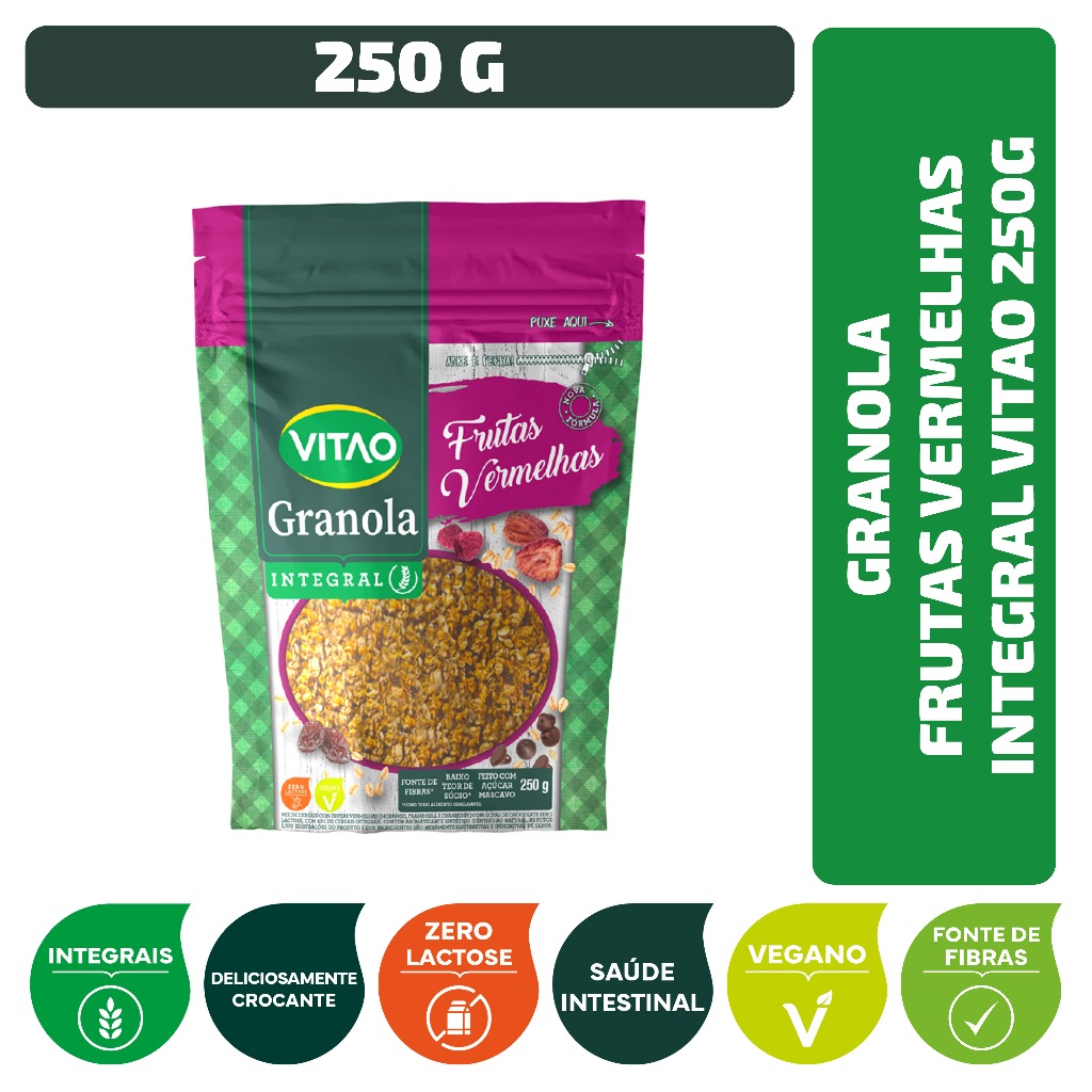 Granola Frutas Vermelhas Integral Vitao 250 g Granola Frutas Vermelhas Integral Vitao 250 g