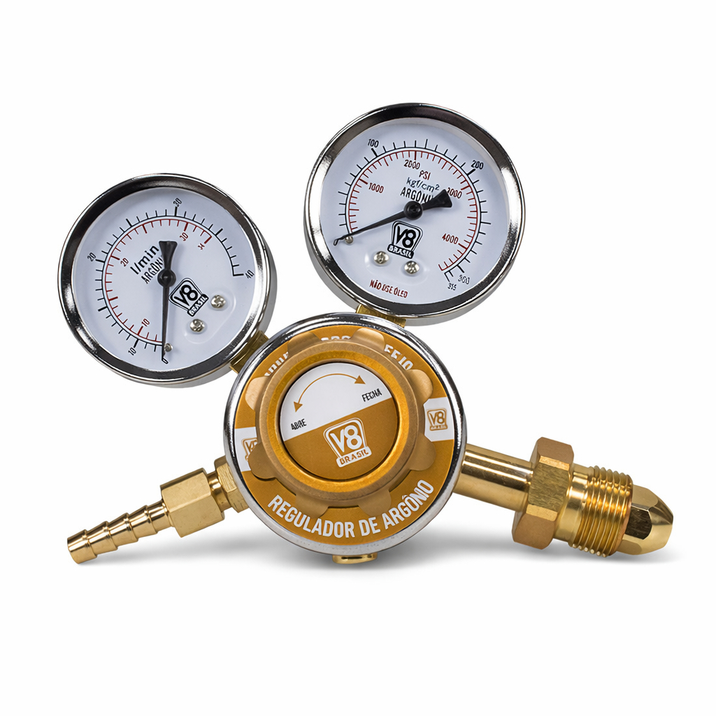Regulador de Pressão Gás Argônio Profissional Solda TIG MIG MAG – V8 Brasil Regulador de Pressão Gás Argônio Profissional Solda TIG MIG MAG – V8 Brasil