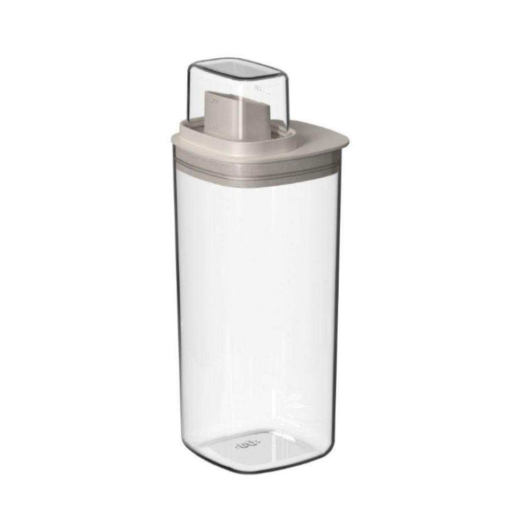Dispenser Flow 1,5L Ou Organização Transparente para a Lavanderia Bege Dispenser Flow 1,5L Ou Organização Transparente para a Lavanderia Bege