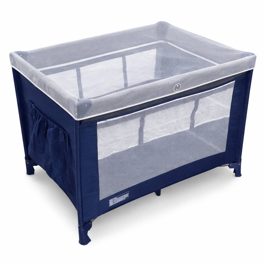 Berço Portátil Infantil Cercado Desmontável com Mosquiteiro – Azul Berço Portátil Infantil Cercado Desmontável com Mosquiteiro – Azul