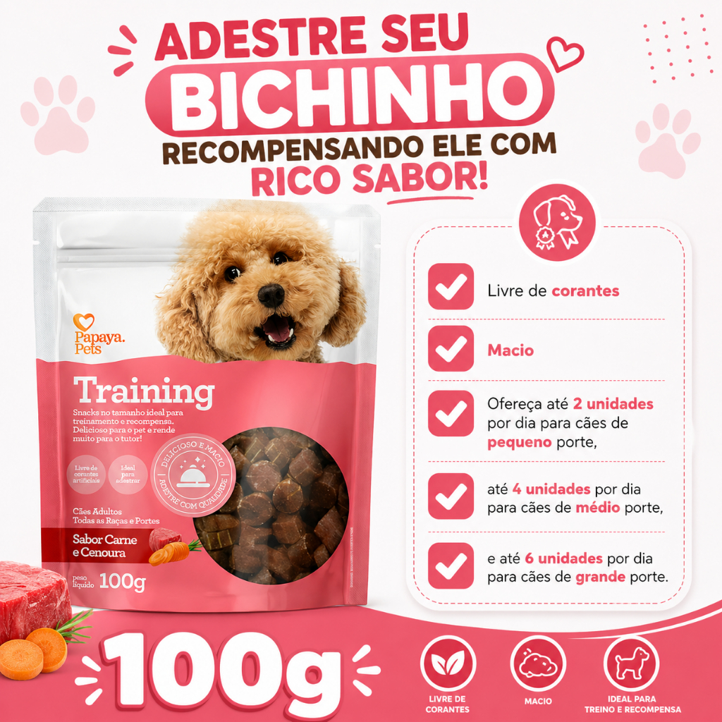 Petisco Adestramento Bifinho Papaya Pets Carne Cenoura 100g Petisco Adestramento Bifinho Papaya Pets Carne Cenoura 100g
