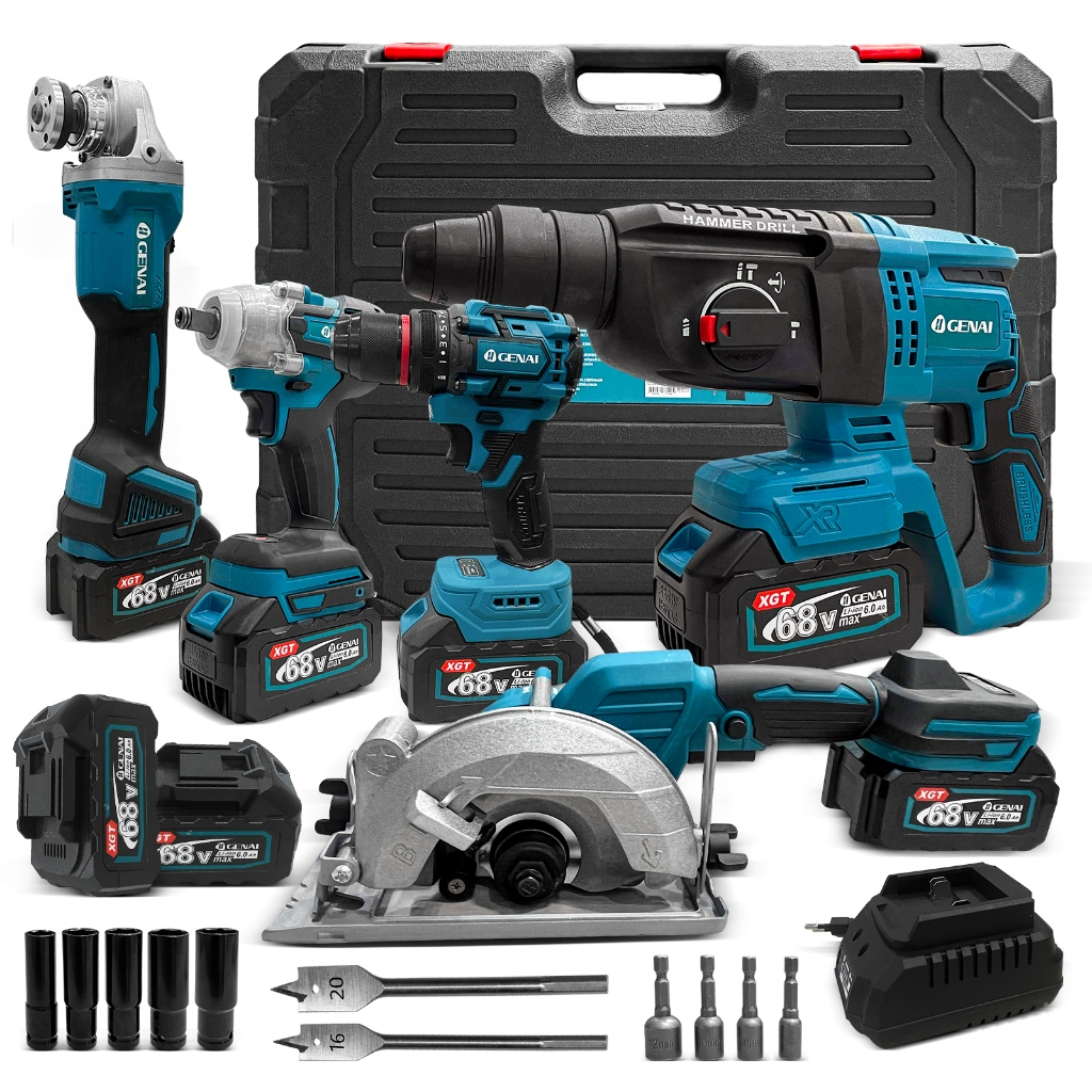 68V Kit de Ferramentas Sem Escova 5 em 1 com Bateria Lítio – Alta Potência Profissional 68V Kit de Ferramentas Sem Escova 5 em 1 com Bateria Lítio – Alta Potência Profissional