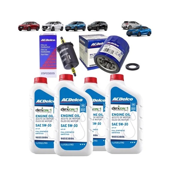 Kit 4 Oleo + Filtros 5W30 Onix Tracker Cruze Turbo 2021/2022 Kit 4 Oleo + Filtros 5W30 Onix Tracker Cruze Turbo 2021/2022