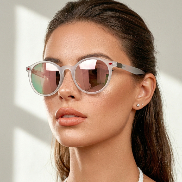 Óculos de Sol Bali Rose Espelhado Redondo Premium Steampunk Clássico Oldstyle uv400 Feminino Óculos de Sol Bali Rose Espelhado Redondo Premium Steampunk Clássico Oldstyle uv400 Feminino