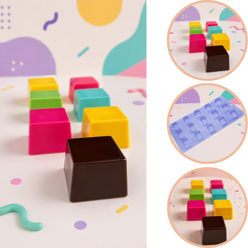 1~5 Forma Profissional Mini Cubo C/Silicone P221 Porto// (CHOCO) 1~5 Forma Profissional Mini Cubo C/Silicone P221 Porto// (CHOCO)