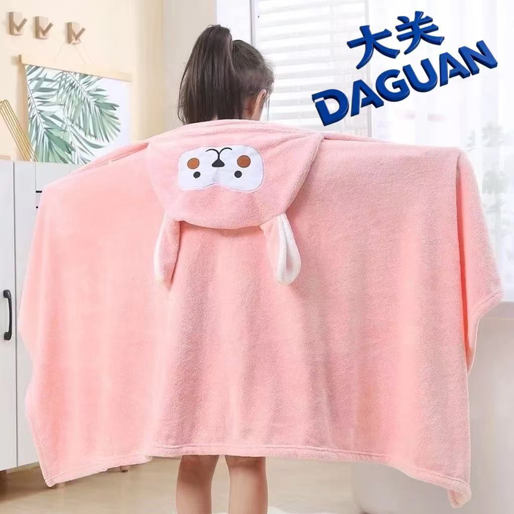 DAGUAN Toalha de Banho Infantil com Capuz de Pelúcia e Orelhas para Recém-Nascidos, Unissex, 138*68cm DAGUAN Toalha de Banho Infantil com Capuz de Pelúcia e Orelhas para Recém-Nascidos, Unissex, 138*68cm