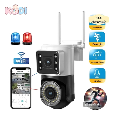 Camera Segurança Externa Lente Dupla 4k Sirene câmera WiFi–G1
