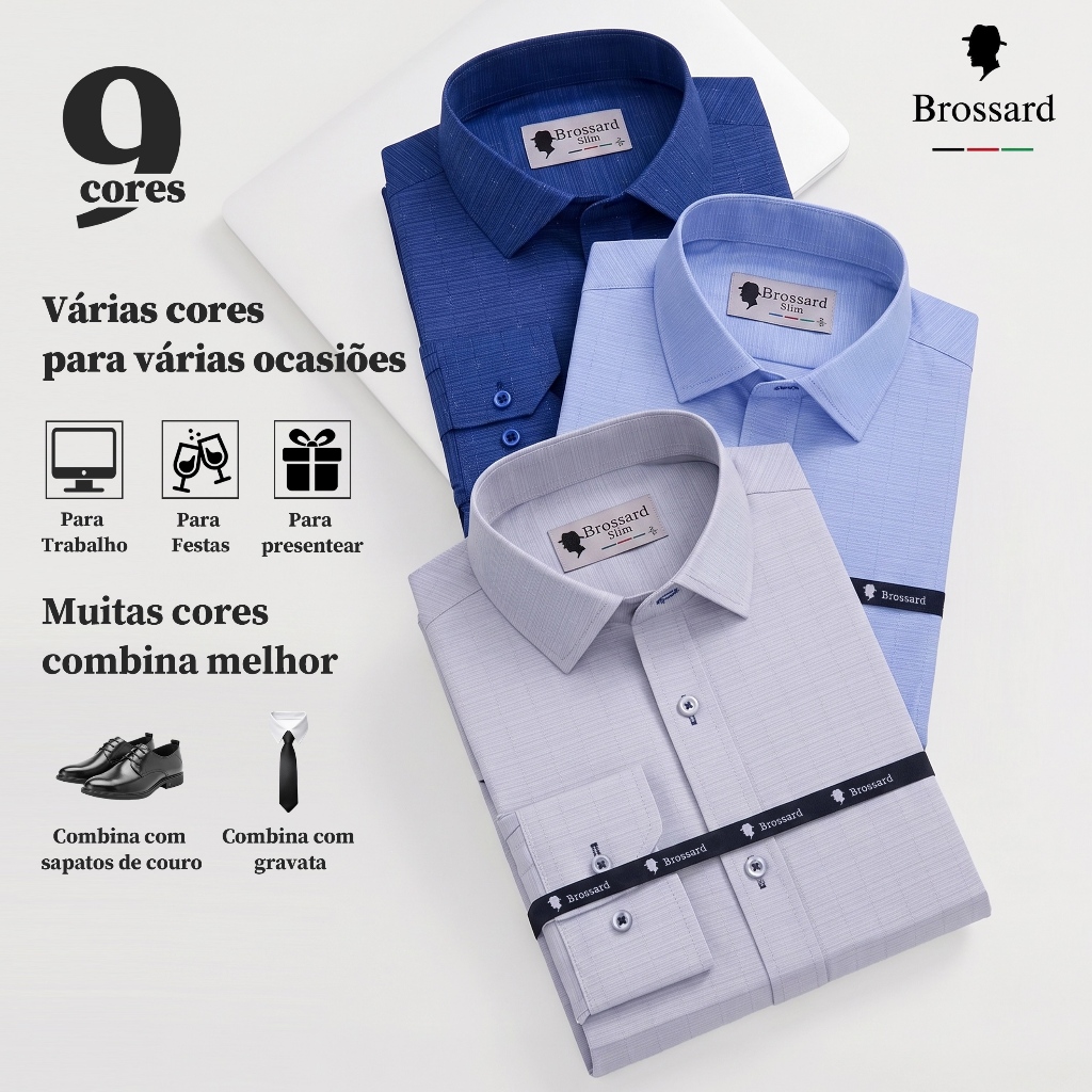 Camisa Social Masculina Algodão Slim Fit Estilosa – Blusa Não Amassa Respirável, Dia a Dia e Casual Camisa Social Masculina Algodão Slim Fit Estilosa – Blusa Não Amassa Respirável, Dia a Dia e Casual