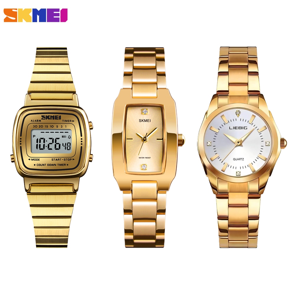 SKMEI & LIEBIG Relógio Feminino Estilo Executivo Moderno Pulseira de aço Inoxidável Relógio de Quartzo à Prova d’água SKMEI & LIEBIG Relógio Feminino Estilo Executivo Moderno Pulseira de aço Inoxidável Relógio de Quartzo à Prova d’água