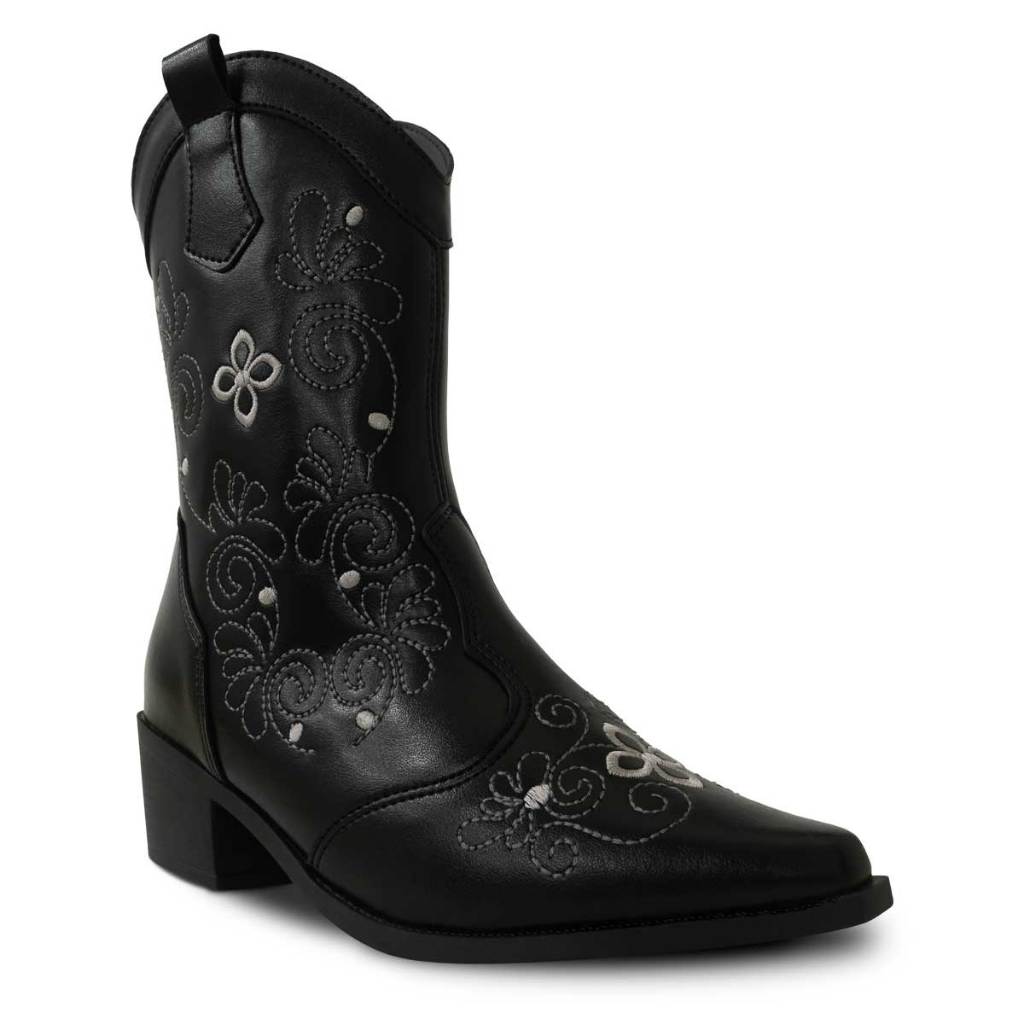 Bota Infantil Texana Menina Boiadeira Nº30 ao 37 Moda Country Bordada 09.62J