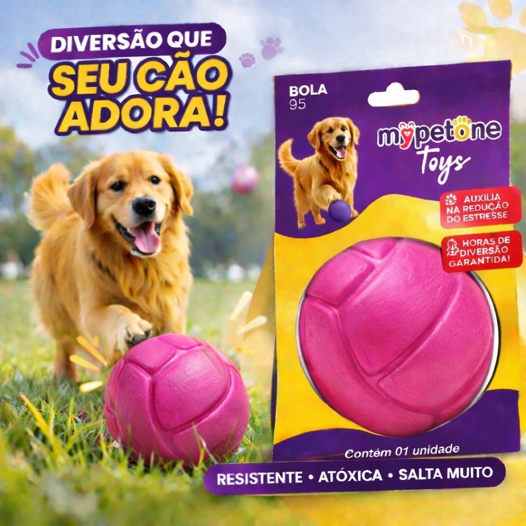 Bola Lisa Maciça Resistente para Cachorro – 75mm 85mm 95mm – Mypetone – Rosa Bola Lisa Maciça Resistente para Cachorro – 75mm 85mm 95mm – Mypetone – Rosa