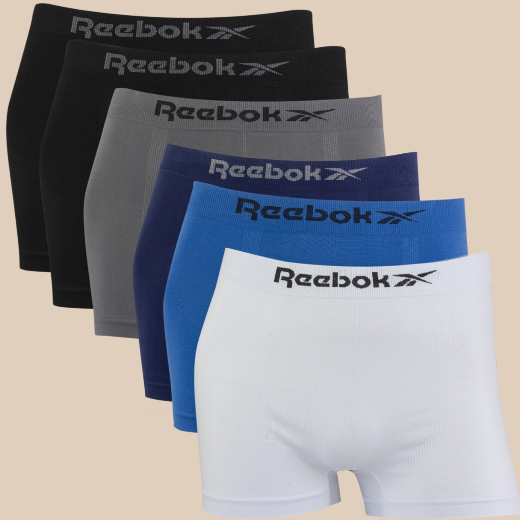 Kit 6 Cuecas Reebok Boxer Microfibra Classic Masculina Basica Box Kit 6 Cuecas Reebok Boxer Microfibra Classic Masculina Basica Box