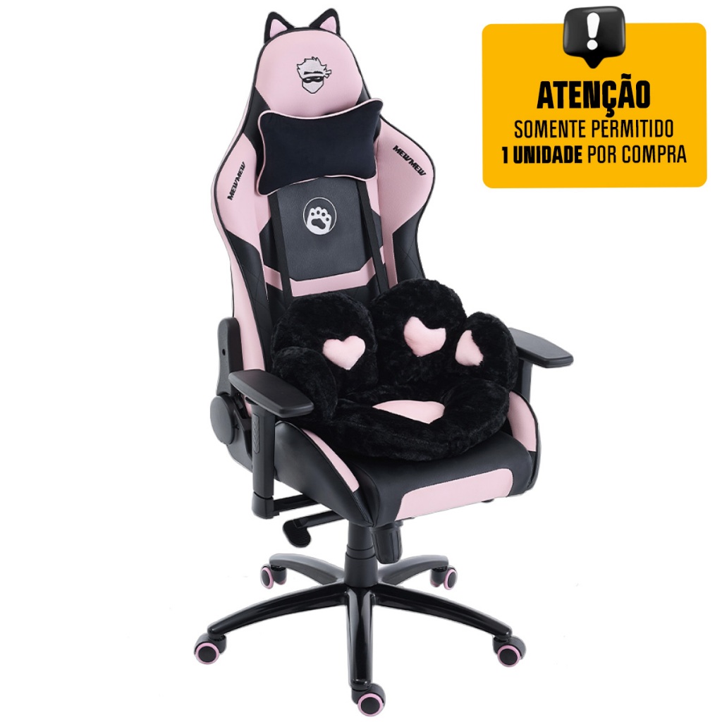 Cadeira Gamer Ninja MewMew Pro Edition, Reclinável, 3D, Black e Pink, GN-CH-MPR3DBPL Cadeira Gamer Ninja MewMew Pro Edition, Reclinável, 3D, Black e Pink, GN-CH-MPR3DBPL