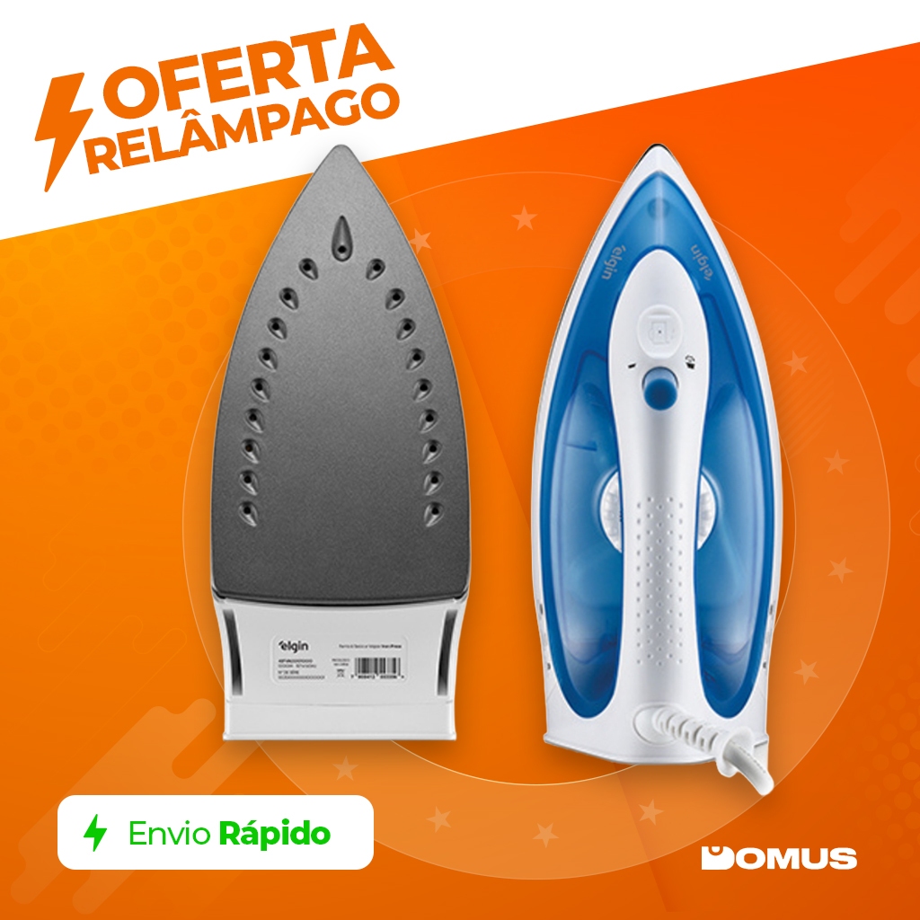 Ferro De Passar 2 em 1 A Vapor e Seco Iron Press 1200W Elgin 127/220V Ferro De Passar 2 em 1 A Vapor e Seco Iron Press 1200W Elgin 127/220V