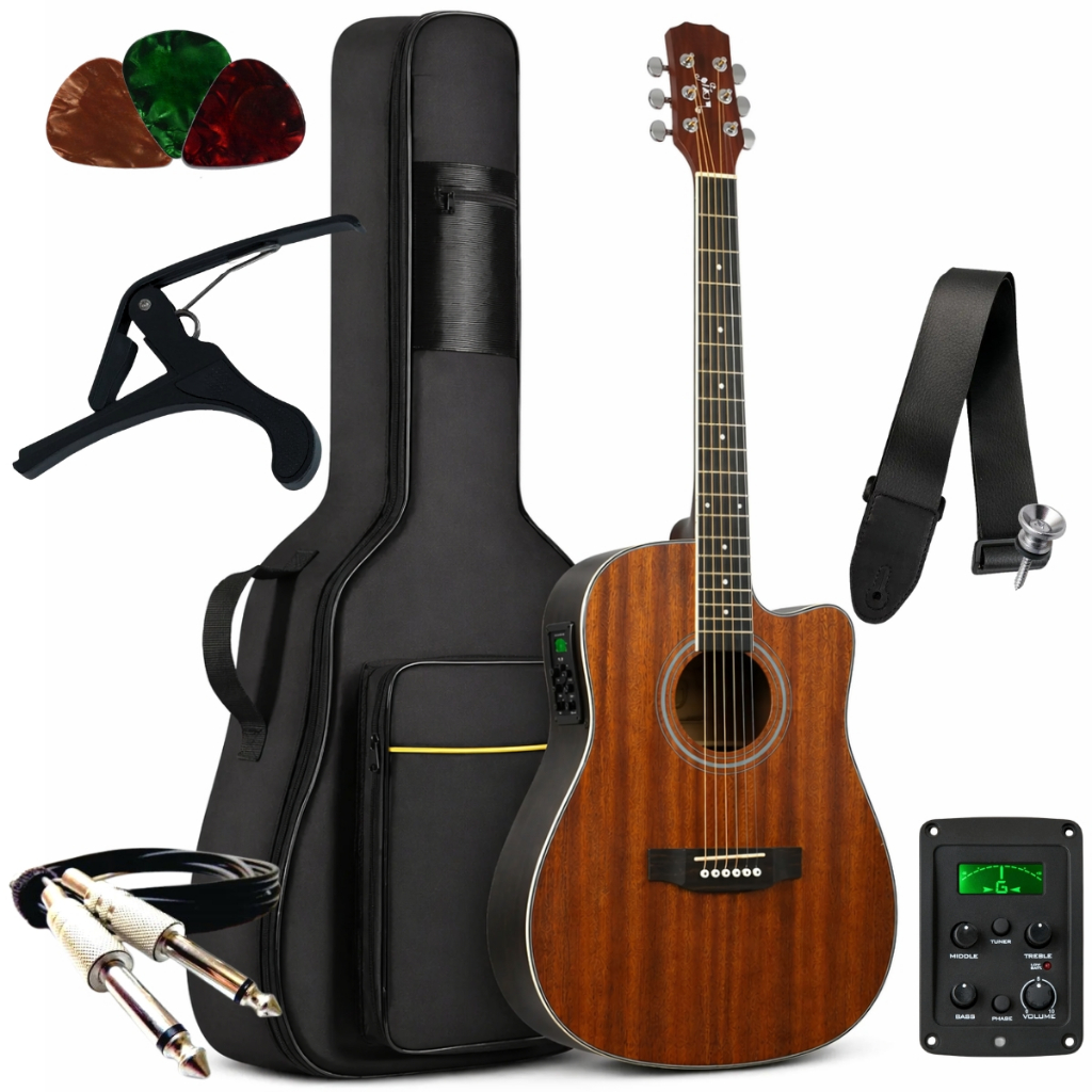 Kit Violão Elétrico Bravo TF300 Aço Série Tuneful + Acessórios Kit Violão Elétrico Bravo TF300 Aço Série Tuneful + Acessórios