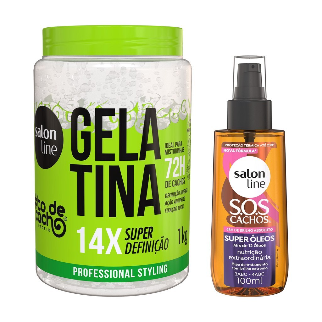 Kit Gelatina #todecacho Super Definição + Óleo Sos Cachos Super óleos Kit Gelatina #todecacho Super Definição + Óleo Sos Cachos Super óleos