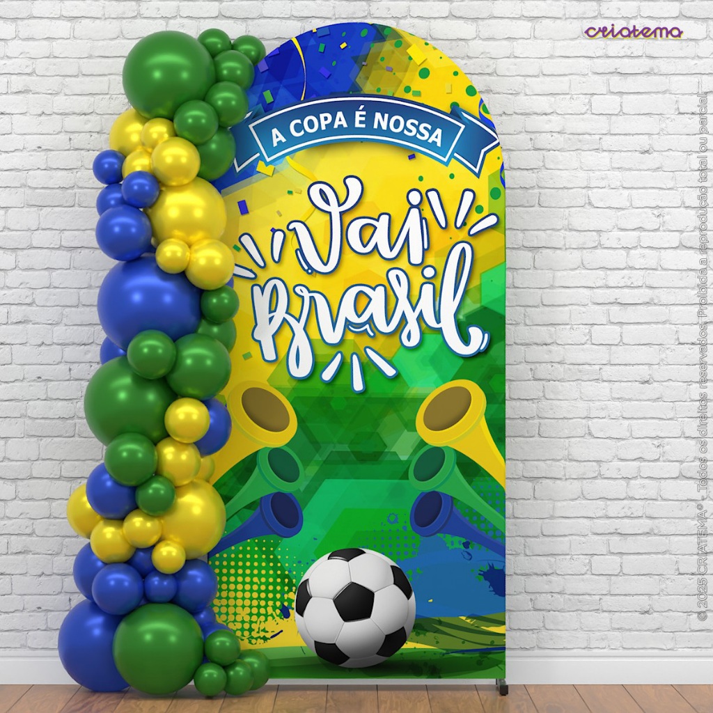 Painel Romano Copa Futebol Brasil Decorativo 2x1m Sublimado Em Tecido Painel Romano Copa Futebol Brasil Decorativo 2x1m Sublimado Em Tecido