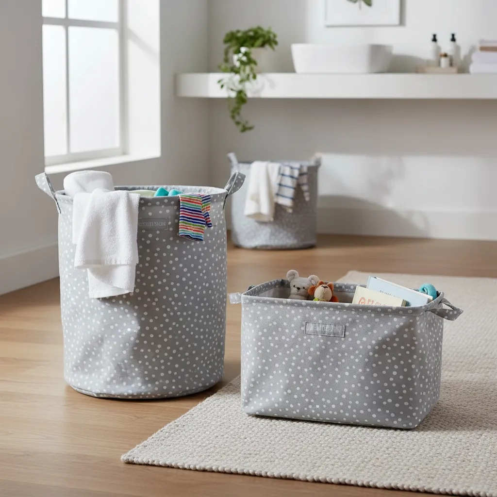 Conjunto de Cesto para Roupa/Brinquedo e Cesto Organizador Retangular- Jacki Design Conjunto de Cesto para Roupa/Brinquedo e Cesto Organizador Retangular- Jacki Design
