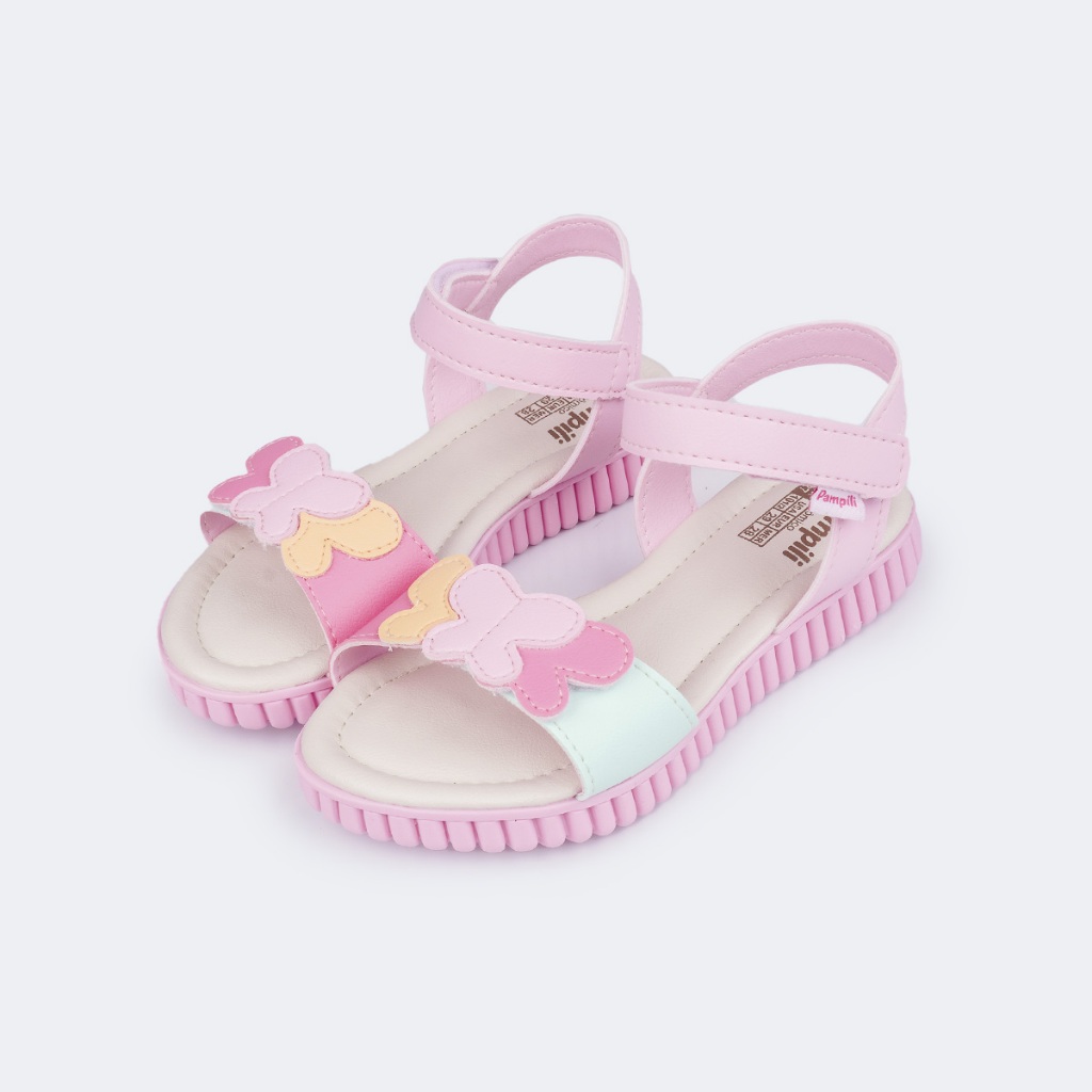 Sandália Infantil Borboletas Fecho Duplo Pampili Sandália Infantil Borboletas Fecho Duplo Pampili