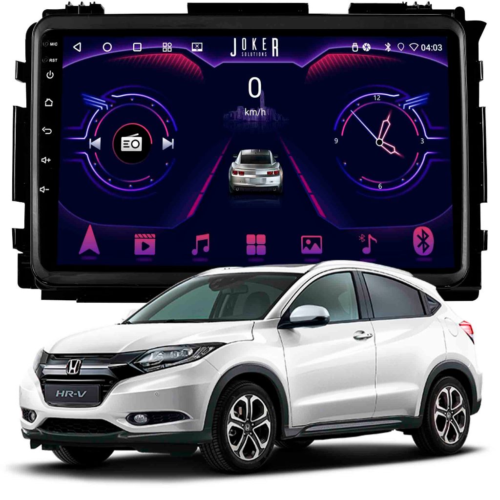 Multimídia Honda Hrv 2015 A 2018 2ram+64gb Carplay Android Gps Bluetooth 9 Polegadas