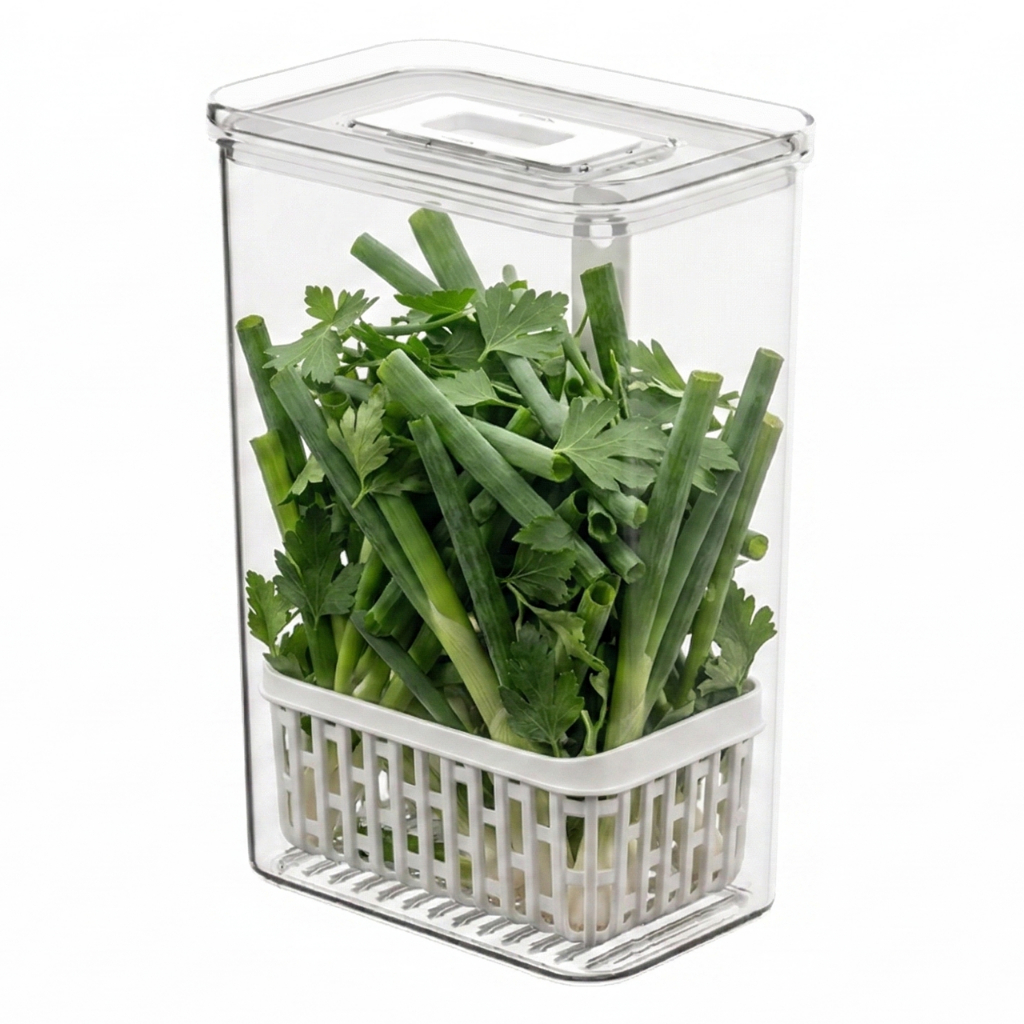 Organizador para Temperos Frescos 2,3L, Cor Cristal, linha Dry Coza Organizador para Temperos Frescos 2,3L, Cor Cristal, linha Dry Coza