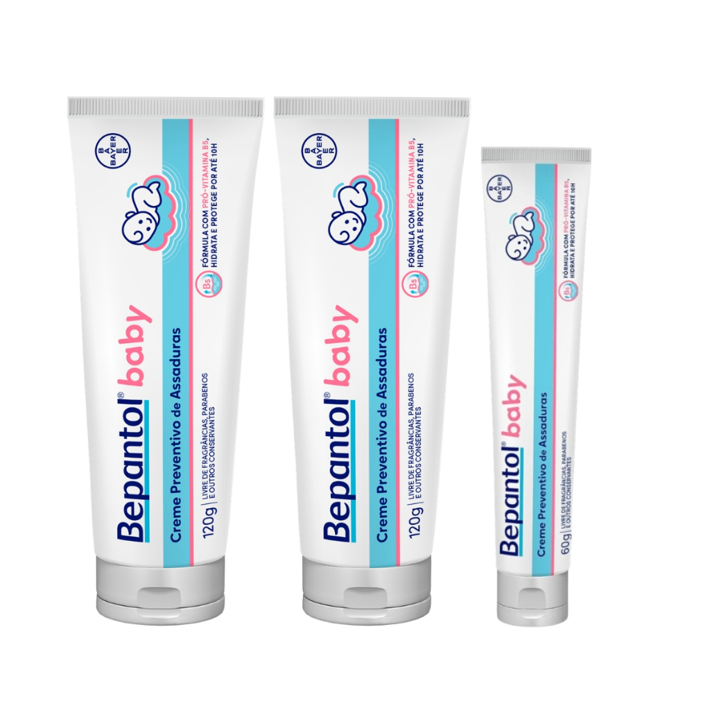Kit 3 Pomada de Assadura Proteção Delicada 300g – Bepantol Kit 3 Pomada de Assadura Proteção Delicada 300g – Bepantol